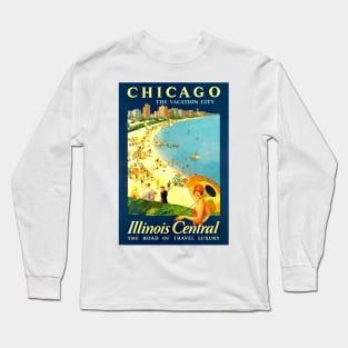 Vintage Travel - Chicago Long Sleeve T-Shirt